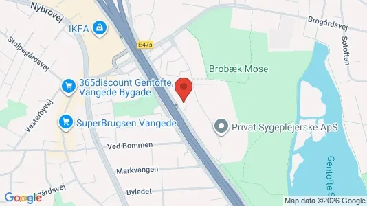 Andelsboliger til salg i Gentofte - kort over placeringen