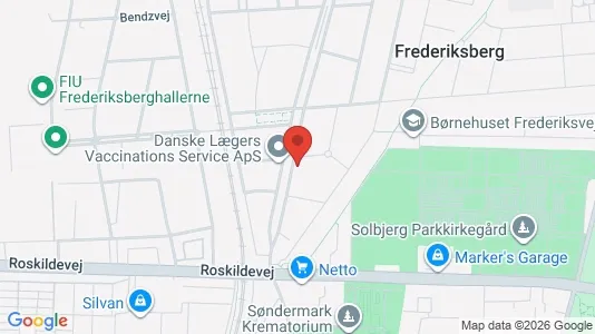 Andelsboliger til salg i Frederiksberg - kort over placeringen