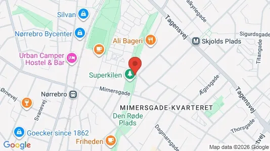 Andelsboliger til salg i Nørrebro - kort over placeringen