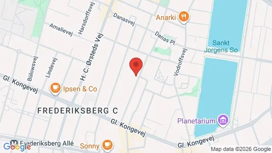 Andelsboliger til salg i Frederiksberg C - kort over placeringen