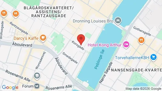 Andelsboliger til salg i Nørrebro - kort over placeringen