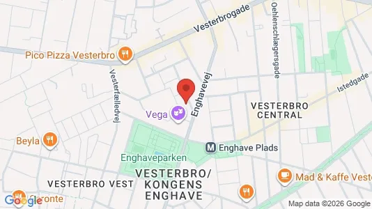 Andelsboliger til salg i Vesterbro - kort over placeringen