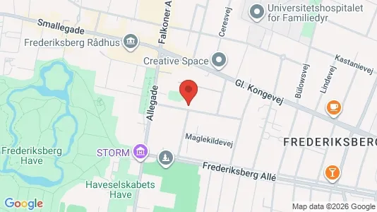 Andelsboliger til salg i Frederiksberg C - kort over placeringen