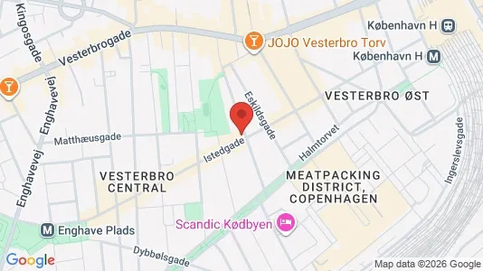 Andelsboliger til salg i Vesterbro - kort over placeringen