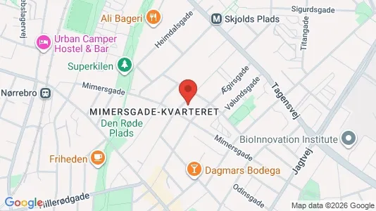 Andelsboliger til salg i Nørrebro - kort over placeringen