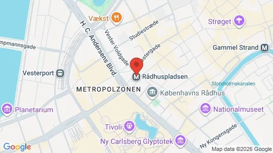 Andelsboliger til salg i Vesterbro - kort over placeringen