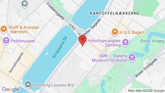 Andelsboliger til salg i København K - kort over placeringen