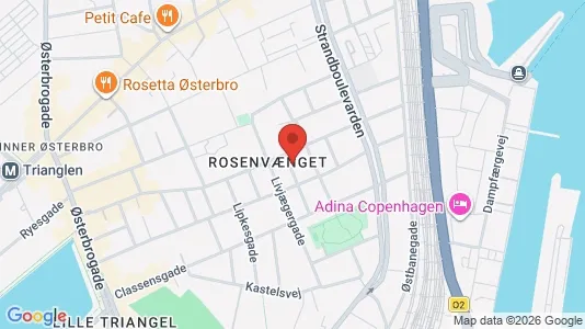 Andelsboliger til salg i Østerbro - kort over placeringen