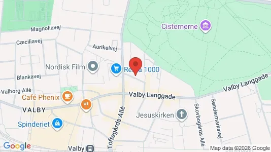 Andelsboliger til salg i Valby - kort over placeringen