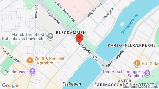 Andelsboliger til salg i Nørrebro - kort over placeringen