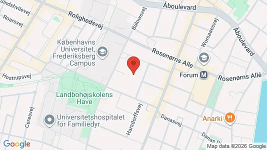 Andelsboliger til salg i Frederiksberg C - kort over placeringen