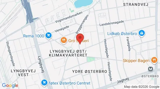 Andelsboliger til salg i Østerbro - kort over placeringen