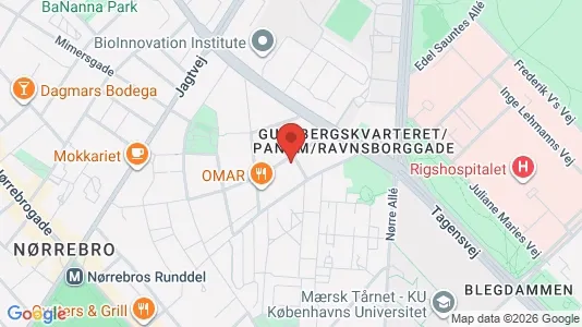 Andelsboliger til salg i Nørrebro - kort over placeringen