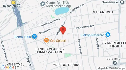 Andelsboliger til salg i Østerbro - kort over placeringen
