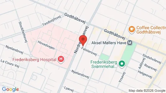 Andelsboliger til salg i Frederiksberg - kort over placeringen