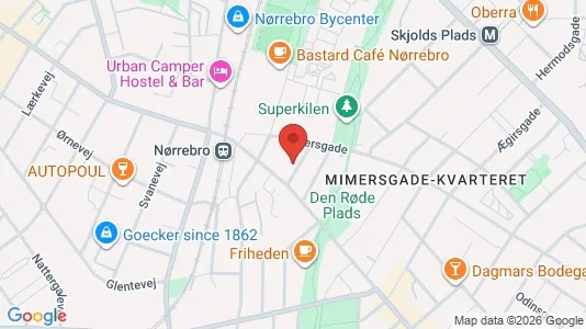 Andelsboliger til salg i Nørrebro - kort over placeringen