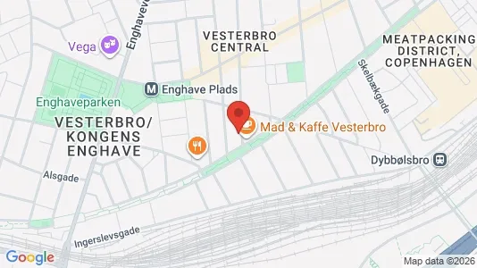 Andelsboliger til salg i Vesterbro - kort over placeringen