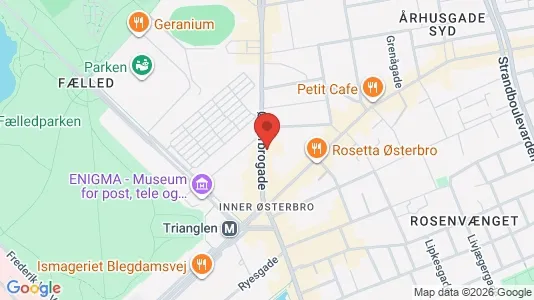 Andelsboliger til salg i Østerbro - kort over placeringen