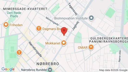 Andelsboliger til salg i Nørrebro - kort over placeringen