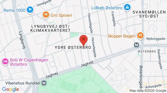 Andelsboliger til salg i Østerbro - kort over placeringen