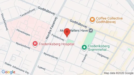 Andelsboliger til salg i Frederiksberg - kort over placeringen