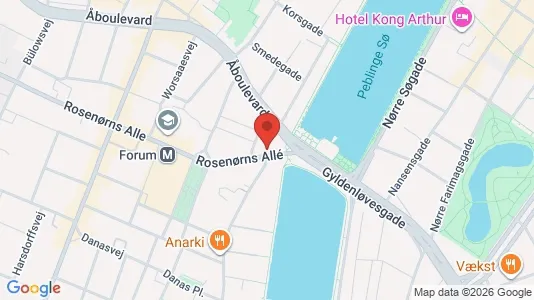 Andelsboliger til salg i Vesterbro - kort over placeringen