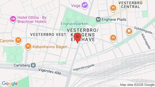Andelsboliger til salg i Vesterbro - kort over placeringen
