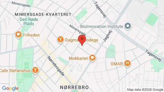 Andelsboliger til salg i Nørrebro - kort over placeringen