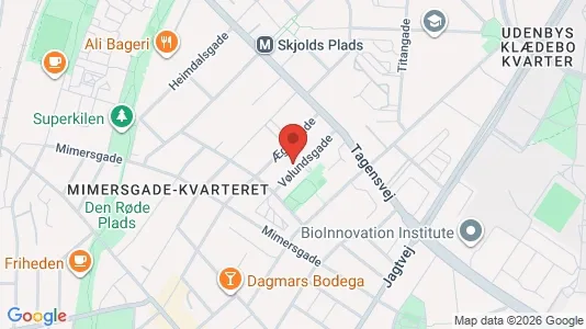 Andelsboliger til salg i Nørrebro - kort over placeringen
