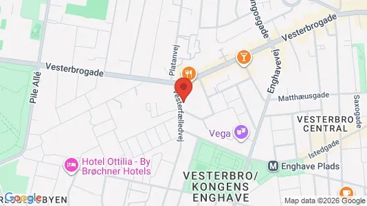 Andelsboliger til salg i Vesterbro - kort over placeringen
