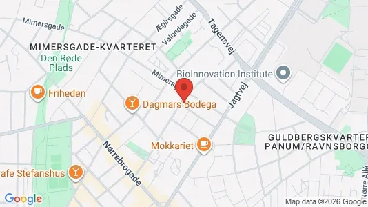 Andelsboliger til salg i Nørrebro - kort over placeringen