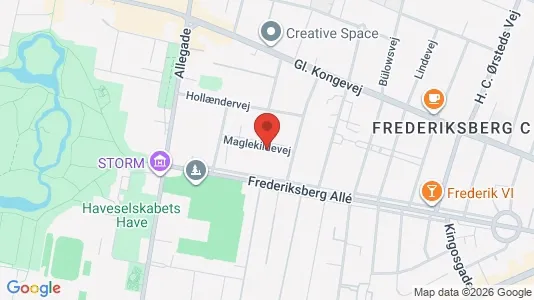 Andelsboliger til salg i Frederiksberg C - kort over placeringen