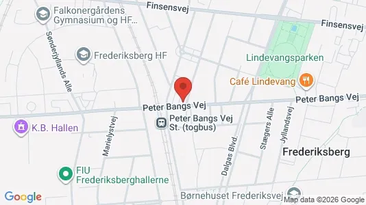 Andelsboliger til salg i Frederiksberg - kort over placeringen