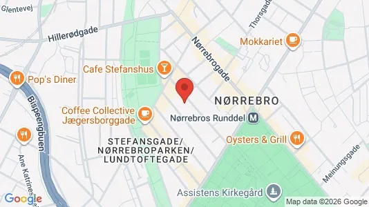 Andelsboliger til salg i Nørrebro - kort over placeringen