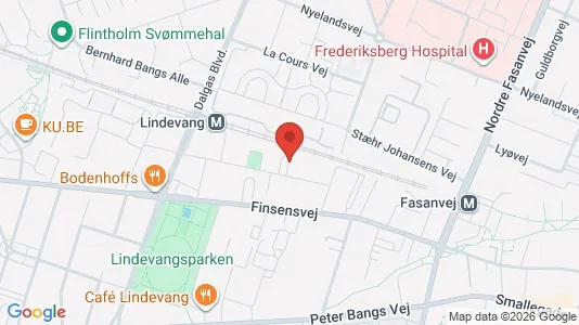 Andelsboliger til salg i Frederiksberg - kort over placeringen