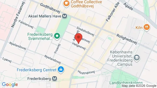 Andelsboliger til salg i Frederiksberg - kort over placeringen