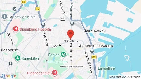 Andelsboliger til salg i Østerbro - kort over placeringen