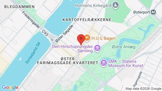 Andelsboliger til salg i Østerbro - kort over placeringen