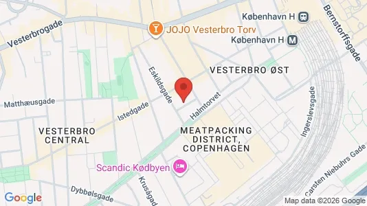 Andelsboliger til salg i Vesterbro - kort over placeringen