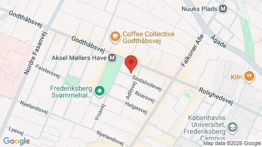 Andelsboliger til salg i Frederiksberg - kort over placeringen