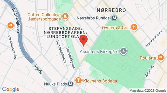 Andelsboliger til salg i Nørrebro - kort over placeringen