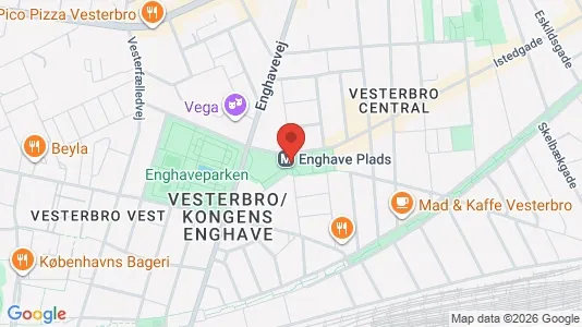 Andelsboliger til salg i Vesterbro - kort over placeringen