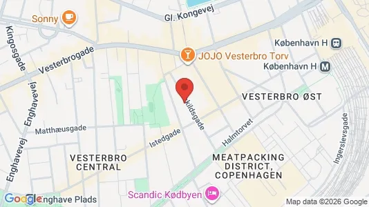 Andelsboliger til salg i Vesterbro - kort over placeringen