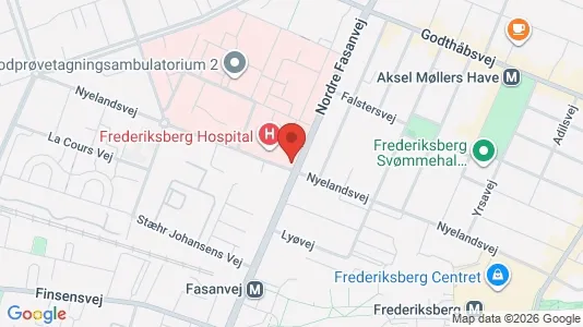 Andelsboliger til salg i Frederiksberg - kort over placeringen