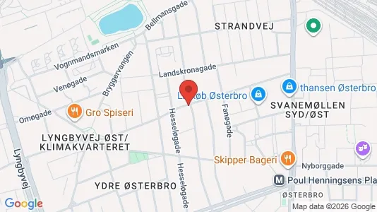 Andelsboliger til salg i Østerbro - kort over placeringen