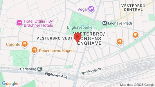 Andelsboliger til salg i Vesterbro - kort over placeringen