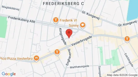 Andelsboliger til salg i Vesterbro - kort over placeringen