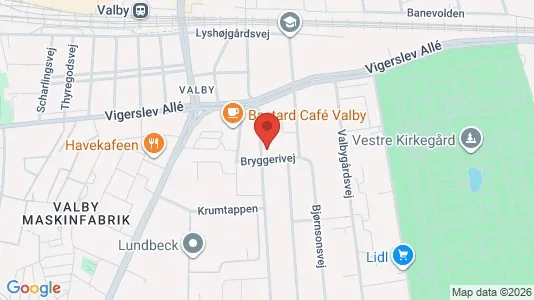 Andelsboliger til salg i Valby - kort over placeringen