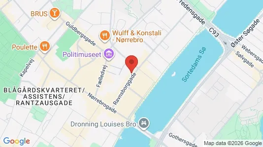 Andelsboliger til salg i Nørrebro - kort over placeringen