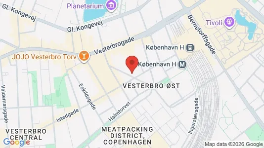 Andelsboliger til salg i Vesterbro - kort over placeringen